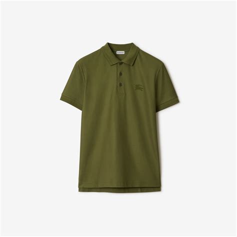 olive burberry shirt|Cotton Polo Shirt in Olive .